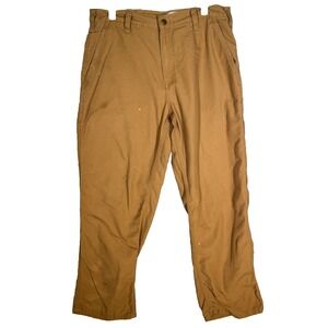 Carhartt Pants Mens 34x30 Brown Dungaree Fit Workwear Utility Canvas Good